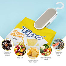 Load image into Gallery viewer, Bag Sealer, 2 In1 Food Sealer for Food Savers Mini and Cutter Portable Handheld Heat Vacuum Sealer with Detachable Hook for Snack Plastic Bag Food Storage
