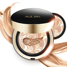 Load image into Gallery viewer, AGE 20's Signature Intense Foundation Makeup Full Coverage, Korean Cushion Foundation SPF 50+, 71% Essence Natural Dewy Finish, Refill Included , #21 Light Beige (0.49 oz x2 ea)