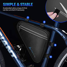Load image into Gallery viewer, Hikenture Bike Storage Bag, Waterproof Triangle Bike Bag for MTB & Road Bike, Top Tube Bike Frame Bag with 1.5L Capacity & Mesh Pocket, Bicycle Accessories Pack Bike Pouch for Phone, Keys, Pump, Tools