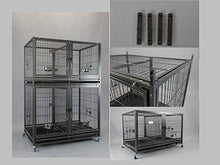 Load image into Gallery viewer, Homey Pet-43 All Metal Open Top Stackable Heavy Duty Cage(Upper) w/Floor Grid, Tray, Divider, and Feeding Bowl