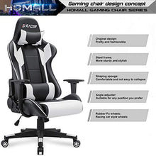Load image into Gallery viewer, Homall Gaming Chair Office Chair High Back Computer Chair PU Leather Desk Chair PC Racing Executive Ergonomic Adjustable Swivel Task Chair with Headrest and Lumbar Support (White)