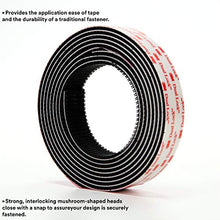 Load image into Gallery viewer, 3M Dual Lock Reclosable Fasteners Heavy Duty Industrial Use Black TB3550 1" x 10 ft Mated Strip Indoor/Outdoor Use Great for Metal, Glass, Acrylic, PC, ABS