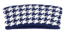 Load image into Gallery viewer, BYOS Womens Winter Warm Stylish Houndstooth Print Fleece Lined Knit Headband Head Wrap Ear Warmer (Navy)