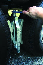 Load image into Gallery viewer, EAZ LIFT Heavy Duty Wheel Stop with Ratchet Wrench- Stabilizes Your Truck by Securing Tandem Tires to Prevent Movement Spaced 3-10" Apart- Large (44662)