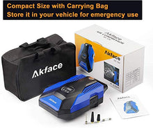 Load image into Gallery viewer, Akface Tire Inflator Portable Air Compressor, DC 12V Digital Air Pump for Car Tires, Bicycles and Other Inflatables, Auto Shut Off Feature