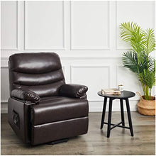 Load image into Gallery viewer, JC Home Sabadell Wall-Hugger Power-Lift Recliner with Faux-Leather Upholstery, Burnt Brûlée