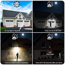 Load image into Gallery viewer, Bundle - 2 Pack Black LED Solar Motion Sensor Lights & 2 Pack White LED Solar Motion Sensor Lights; 128 LED 800LM, 3 Adjustable Heads, 270° Wide Angle Illumination, IP65 Waterproof