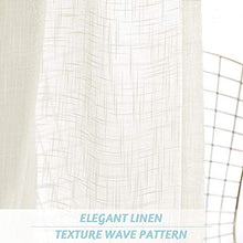 Load image into Gallery viewer, RYB HOME Curtains for Living Room - Linen Texture Sheer Curtains Half Translucent Privacy Curtains for Patio Sliding Glass Door Bedroom Dining, Natural, 52 x 95 inches, 2 Panels