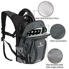 Load image into Gallery viewer, ROCKRAIN WindSeeker Insulation Hydration Cycling Backpack Pack with 2.5L BPA Free Leak Proof Water Bladder, Sufficient Storage Space for Outdoor Gear, for Cycling (Grey)