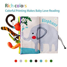 Load image into Gallery viewer, beiens Baby Books Toys, Touch and Feel Crinkle Cloth Books for Babies, Infants & Toddler, Early Development Interactive Car & Stroller Soft Toys Gifts for Boys & Girls (Jungle Tails-1 Book)