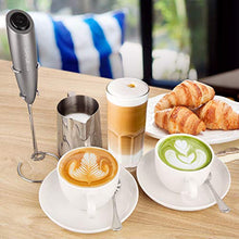 Load image into Gallery viewer, SIMPLETaste Milk Frother Handheld Battery Operated Electric Foam Maker, Drink Mixer with Stainless Steel Whisk and Stand for Cappuccino, Bulletproof Coffee, Latte