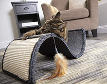 Load image into Gallery viewer, SmartyKat Scratch Scroll with Feather Toy, Multi-Surface Sisal & Carpet Cat Scratcher, Interactive Scratching Outlet & Lounger