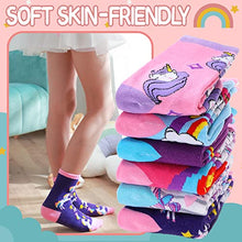 Load image into Gallery viewer, Kids Girls Cotton Socks Gift Soft Novelty Socks Cute Unicorn Pattern 6 Pairs (Animal Unicorn A, 5-8 Y)