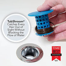 Load image into Gallery viewer, TubShroom Revolutionary Tub Drain Protector Hair Catcher/Strainer/Snare, Blue