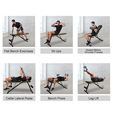 Load image into Gallery viewer, Yueetc Workout Bench, Heavy Duty Stands 400LBS Weight Bench Adjustable Double Enhanced Backrest/Seat for Home Gym Strength Dumbbell Training Utility Bench Full Body Workout Press Bench - Black