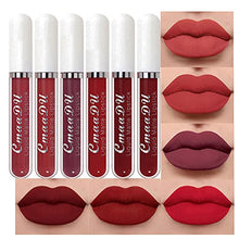 Load image into Gallery viewer, CmaaDu 6Pcs Lipstick Matte Liquid Lipstick Lipgloss Set for Women labiales mate 24 horas originales matte larga duracion 24,Deep Red Original 24 Hour Matte Lipstick Lip Stain Long Lasting Waterproof