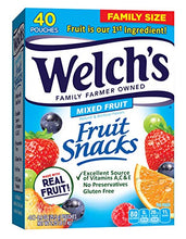 Load image into Gallery viewer, Welch's Fruit Snacks, Mixed Fruit, Gluten Free, Bulk Pack, 0.9 oz Individual Single Serve Bags 40 Count (Pack of 1)