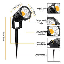 Load image into Gallery viewer, ZUCKEO Low Voltage Landscape Lights LED Landscape Lighting, 5W 12V Garden Pathway Lights Waterproof Warm White Walls Trees Flags Outdoor Landscape Spotlights with Stakes (8 Pack)