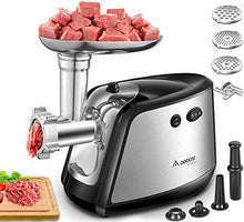 Load image into Gallery viewer, Electric Meat Grinder, Aobosi 3-IN-1 Meat Mincer & Sausage Stuffer,【1200W Max】Sausage & Kubbe Kits Included, 3 Grinding Plates,Dual Safety Switch, Stainless Steel Housing