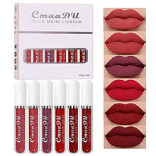 Load image into Gallery viewer, CmaaDu 6Pcs Lipstick Matte Liquid Lipstick Lipgloss Set for Women labiales mate 24 horas originales matte larga duracion 24,Deep Red Original 24 Hour Matte Lipstick Lip Stain Long Lasting Waterproof