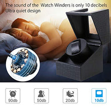 Load image into Gallery viewer, Automatic Single Watch Winder in Wood Shell and Black Leather, Japanese Quiet Motor (PU crocodile skin)