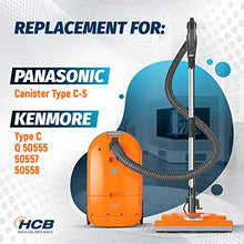 Load image into Gallery viewer, 12 Premium Replacement Vacuum Bags Fits Kenmore Canister C/Q 50555, 50557, 50558 & Panasonic Type C-5 (Text)