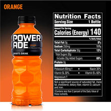 Load image into Gallery viewer, POWERADE, Electrolyte Enhanced Sports Drinks w/ vitamins, Orange, 20 fl oz, 8 Pack