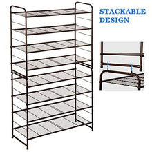 Load image into Gallery viewer, Bextsrack 4-Tier Shoe Rack, Stackable & Adjustable Wire Grid Shoe Shelf Storage Organizer for Closet Bedroom Entryway - Bronze