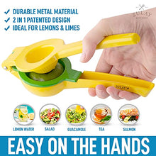 Load image into Gallery viewer, Zulay Metal 2-In-1 Lemon Lime Squeezer - Hand Juicer Lemon Squeezer - Max Extraction Manual Citrus Juicer