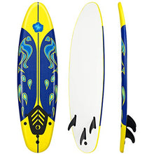 Load image into Gallery viewer, Giantex 6' Surfboard Surfing Surf Beach Ocean Body Foamie Board with Removable Fins, Great Beginner Board for Kids, Adults and Children