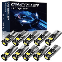 Load image into Gallery viewer, Combriller 194 LED Bulb White, Error Free 194 168 LED Bulb T10 2825 w5w Led Interior Car Lights for Car License Plate Light Dash Lights Interior Dome Map Door Marker Courtesy Light, Pack of 10