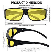 Load image into Gallery viewer, Night Driving Glasses Fit Over Glasses, HD Polarized Anti Glare Wrap Around Night Vision Glasses for Men & Women
