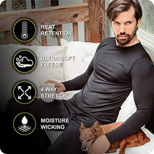 Load image into Gallery viewer, Thermajohn Long Johns Thermal Underwear for Men Fleece Lined Base Layer Set for Cold Weather (X-Large, Black)