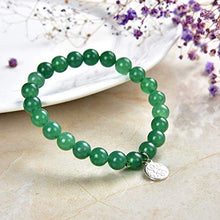Load image into Gallery viewer, Green Aventurine Bracelet | Chakra Crystal Healing Gemstone Bracelet for Yoga Meditation| Semi Precious Handmade Indian Jade Jewelry for Men Women Unisex by Crystal Agate