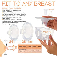 Load image into Gallery viewer, DENICO Wearable Breast Pump Hands Free - Portable Breast Pump Kit- Rechargeable Electric Breast Pumps with 3 Modes, 10 Levels, 18 24 28 mm Flanges