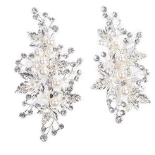 Load image into Gallery viewer, Sppry Wedding Hair Clips (2 Pcs) - Rhinestone Pearl Hair Accessories for Bridal Women (Silver)