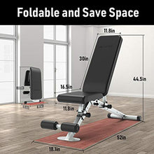 Load image into Gallery viewer, leikefitness Adjustable Weight Bench Foldable Workout Exercise Bench with Automatic Lock for Upright Incline Decline and Flat Full Body Exercise GM5810(BLACK)