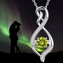 Load image into Gallery viewer, Birthday Gifts for Her August Birthstone Peridot Necklace Wife Women Forever Love Infinity Sterling Silver Jewelry