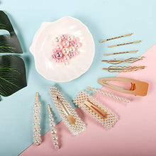 Load image into Gallery viewer, Fashion Hair Clips Set, 20 PCS Pearls Hair Clips Acrylic Resin Hair Barrettes, Hollow Geometric Hair Clip Hairpins for Women Girls and Ladies Headwear Styling Tools