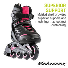 Load image into Gallery viewer, Bladerunner by Rollerblade Advantage Pro XT Women's Adult Fitness Inline Skate, Black and Pink, Inline Skates