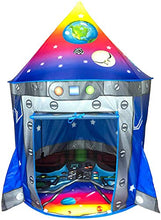 Load image into Gallery viewer, Rocket Ship Play Tent Playhouse | Unique Space and Planet Design for Indoor and Outdoor Fun, Imaginative Games & Gift | Foldable Playhouse Toy + Carry Bag for Boys & Girls | by Imagenius Toys