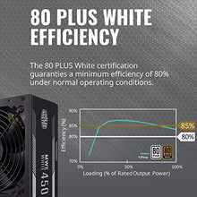 Load image into Gallery viewer, Cooler Master MWE White 450 80+ White 450W PSU with HDB Silent 120mm Fan, Single +12V Rail, Flat Black Cables