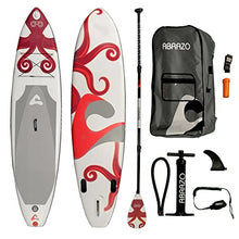 Load image into Gallery viewer, abrazo Inflatable Stand Up Paddle Board – Durable, Thick and Slip Resistant Inflatable Paddle Board with SUP Accessories, Includes Patch Repair Kit, Hand Pump, Ankle Cuff and Leash, and SUP Carry Bag
