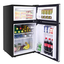 Load image into Gallery viewer, ROVSUN 2 Door Compact Refrigerator with Freezer, 3.2 CU FT Upright Mini Fridge Cooler for Food Drink Beer Storage with Removable Shelves, Ice Tray, Scraper, Perfect for Apartment, Bedroom, Office & Dorm