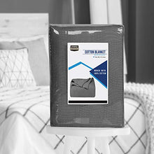 Load image into Gallery viewer, Utopia Bedding Premium Cotton Blanket Twin Grey - Soft Breathable Thermal Blanket 350 GSM - Ideal for Layering Any Bed
