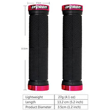 Load image into Gallery viewer, LYCAON Bike Handlebar Grips, Non-Slip-Rubber Adjustable Bicycle Handle Grip with Aluminum Lock, Bike Grips for Mountain Road Foldable Bike MTB BMX with End Caps (Red, General End Caps)