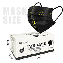 Load image into Gallery viewer, Wecolor 50 Pcs Disposable 3 Ply Earloop Face Masks, Suitable for Home, School, Office and Outdoors (Black)