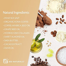 Load image into Gallery viewer, M3 Naturals Arabica Coffee Body Scrub with Collagen & Stem Cell - Exfoliating Body Scrubber & Face Cleanser - Fight Skin Care Appearance - Cellulite, Fine Line, Stretch Mark & Spider Veins 12 oz
