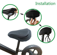Load image into Gallery viewer, MI0512 Soft Wide Premium Kids Bike Saddle Gel Seat Cushion Cover,8"x6"Small Bicycle Saddle Breathable Pad(Black)
