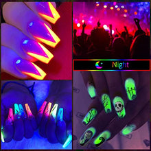 Load image into Gallery viewer, Saviland Poly Nail Gel Kit - Neon Glow in the Dark Poly Nail Gel Nail Extension Gel Builder Gel Nail Enhancement Manicure Kit